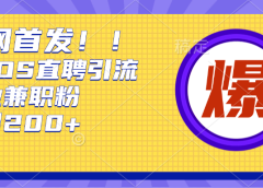 全网首发!BOOS直聘引流创业兼职粉,单号日引200+