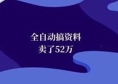 全自动搞资料,卖了52万