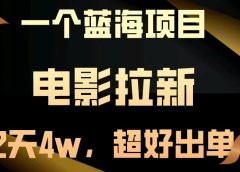 电影拉新两天搞了近4w,超好出单,直接起飞【蓝海项目】