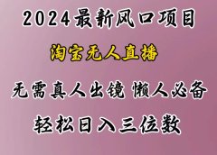 最新风口项目,淘宝无人直播,懒人必备,小白也可轻松日入三位数