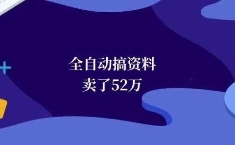 全自动搞资料,卖了52万