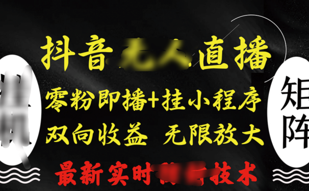 抖音无人直播最新独家玩法,小雪花+撸音浪双向收益,可矩阵放大