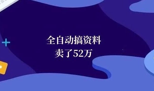 全自动搞资料,卖了52万