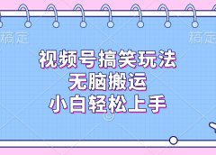 视频号搞笑玩法,无脑搬运,小白轻松上手