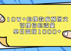 10W+的爆款疯颠图文,引爆你的流量,单日变现1000+
