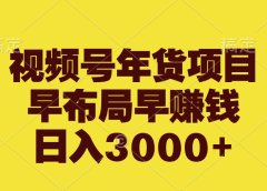 视频号年货项目,早布局早赚钱,日入3000+