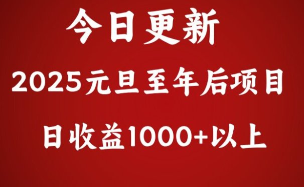 翻身项目，日收益1000+以上