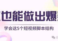 你别不信,学会这5个短视频脚本结构,你也能做出爆款