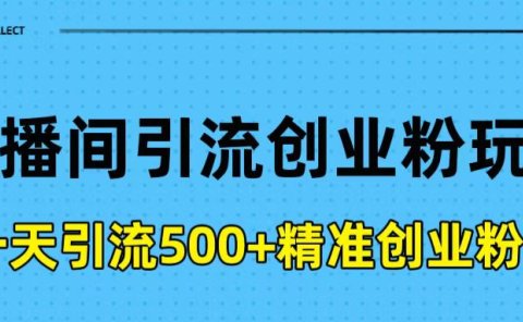 直播间引流创业粉玩法,一天轻松引流500+精准创业粉