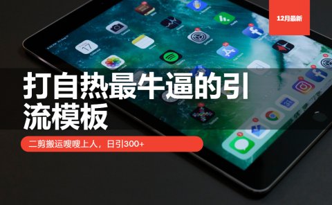打自热最牛逼的引流模板,日引300+,二剪搬运嗖嗖上人