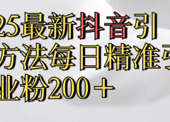 2025最新,抖音引流,方法每日精准引流创业粉300+