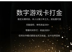 正规游戏卡打金，单机无脑挂收益300+，手打收益无上限！！！
