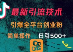最新引流方法,引爆全平台创业粉操作简单,日引300+