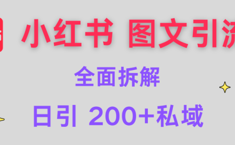 【小红书图文引流】全面解析,日引200+私域