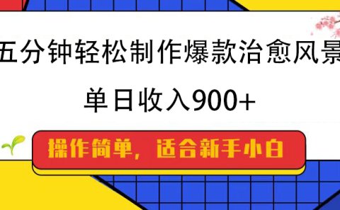 五分钟轻松制作爆款治愈风景，单日收入900+