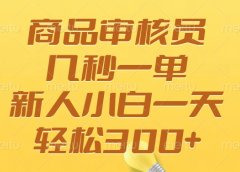 商品审核员，几秒一单，多劳多得，新人小白一天轻松300+