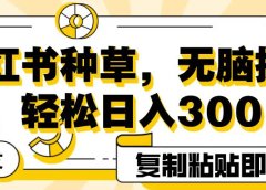 全网首发小红书种草,无脑操作,复制粘贴即可,轻松日入300+
