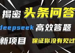 头条问答,新玩法!保证你没见过!用DeepSeek去高效答题,一个账号一天几百块轻轻松松