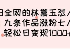横扫全网的林黛玉怼人视频，九条作品涨粉七八万，轻松日变现 1000➕