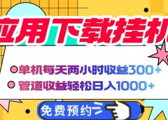 应用下载电脑挂机，单机每天俩小时300+管道收益轻松日入1000+