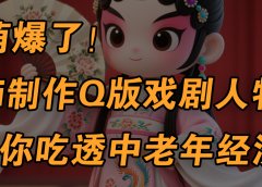 用Ai制作Q版戏剧人物，手把手教你吃透中老年经济，5分钟一个成品，多渠道变现