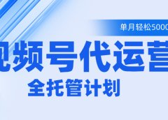 视频号代运营2.0，全程托管招募，单月轻松变现5000+