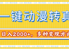 AI一键动漫转真人，一条视频点赞100w+，日入2000+，多种变现方式
