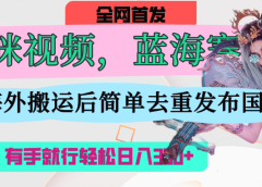 AI猫咪视频蓝海赛道，操作简单，直接海外搬运，简单去重，操作简单，有手就行日入500+
