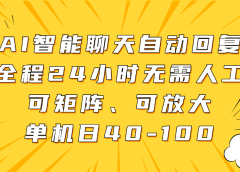 AI智能聊天自动回复，全程24小时无需人工，可矩阵、可放大，单机日40-100