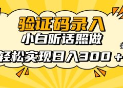 验证码录入，小白听话照做，轻松实现日入300＋