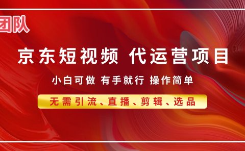 京东带货代运营，普通人翻身逆袭项目，小白有手就行，月入8000+