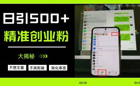 日引500+精准创业粉,方法大揭秘
