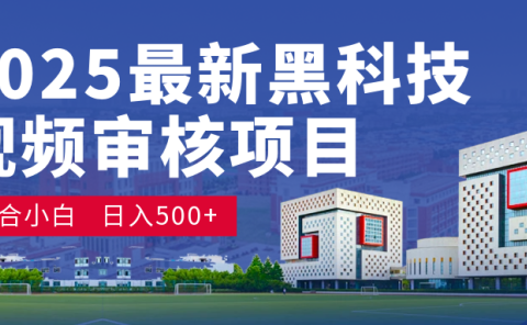 2025 开年王炸！神秘视频审核黑科技玩法炸裂登场，10 秒1单疯狂抢钱，不限时不限量，新手小白日赚500+爽到飞起！