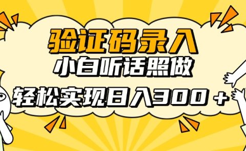 验证码录入，小白听话照做，轻松实现日入300＋