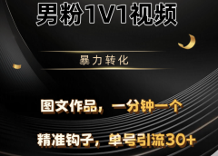 男粉1V1视频,硬改摄像头,高客单暴力转化,单日600+