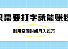 简单打字项目,不限时间地点,新人小白直接上手开干
