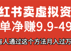 小红书卖虚拟资料,一单净赚9.9-49.9之间,日入500+