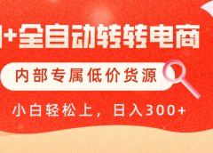 【AI+全自动转转电商】内部专属低价货源，全网首发，单日轻松变现500+