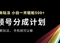 视频号分成计划，全网最暴力玩法，新手一天也能轻松500+