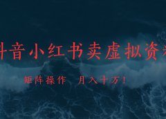 抖音小红书卖虚拟教辅、公务员资料,矩阵操作、月入十万!