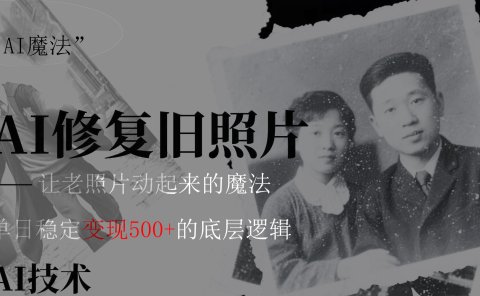 AI 魔法：让泛黄旧照变成朋友圈爆款视频，私域转化率提升50%，单日变现500+