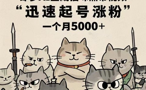 即梦AI生成猫咪黑帮视频，迅速起号涨粉，一个月5000➕