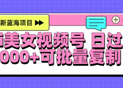 2025年最新蓝海项目 ai美女视频号 日入1000＋ 可批量复制
