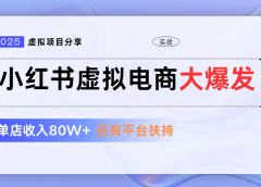 小红书虚拟电商项目，新手单店月入1W，0门槛1拖3玩法