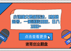 小说推文最新玩法，0基础起号，一周涨粉5000，日入1000+