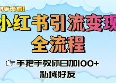 新手必看!小红书引流变现全流程,手把手教你日加100+私域好友