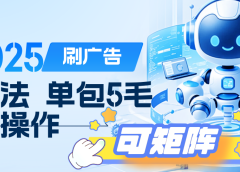 2025年零撸小项目，广告掘金，纯刷广告 每个广告5毛，可以放大矩阵操作