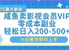 闲鱼零成本卖vip影视会员,日入200-500