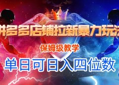 拼多多店铺拉新暴力玩法，保姆级教学，单日可入四位数