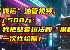我靠“搬运”油管视频，2年赚了500万：今天，我把整套玩法和“黑科技工具箱”一次性给你！